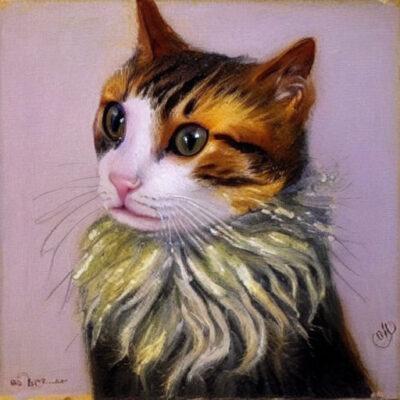 猫の肖像画 油絵